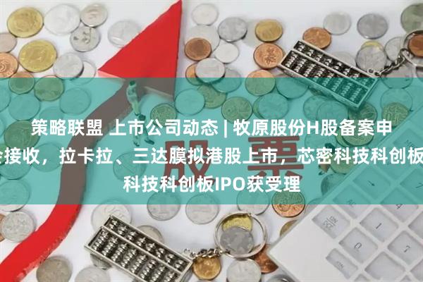 策略联盟 上市公司动态 | 牧原股份H股备案申请被证监会接收，拉卡拉、三达膜拟港股上市，芯密科技科创板IPO获受理
