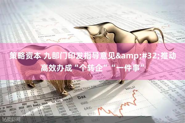 策略资本 九部门印发指导意见&#32;推动高效办成“个转企”“一件事”